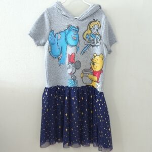 Disney 100 Tutu Dress Hooded Mouse Ears Winnie the Pooh Minnie Mouse Size L